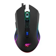 Mouse Gamer Havit MS1018 RGB, 6 Botões, 3200 DPI, Black | R$ 46