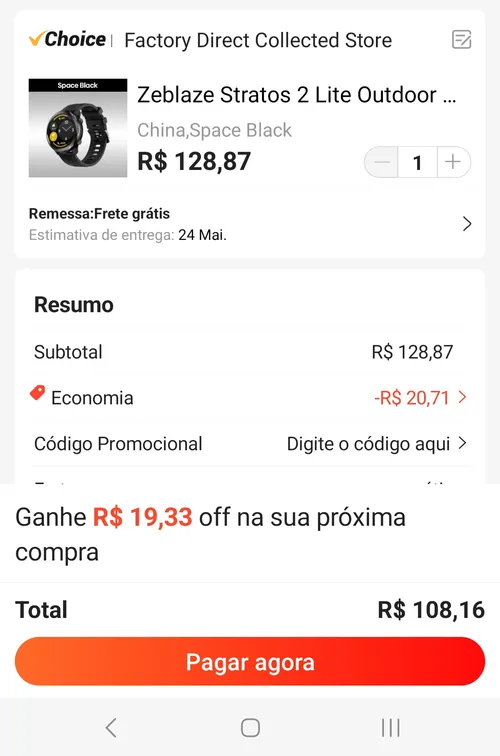 Imagem na descrição da promoção