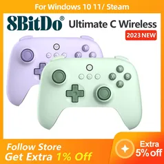 Controle 8BitDo Ultimate C Wireless Gaming Controller for PC Windows 10