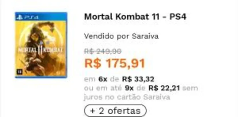 Mortal kombat 11 (ps4) ou (xbox one)