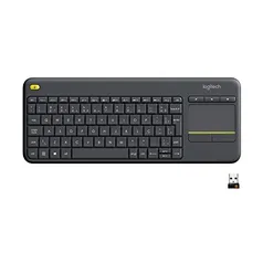 Teclado sem fio Logitech K400 Plus TV com Touchpad Integrado, Conexão USB Unifying e Layout ABNT2