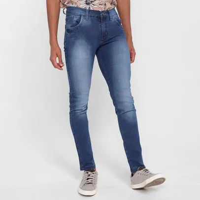 Calça Jeans Skinny Grifle Estonada Masculina 