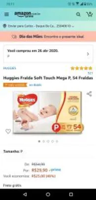 Huggies Fralda Soft Touch Mega P, 54 Fraldas