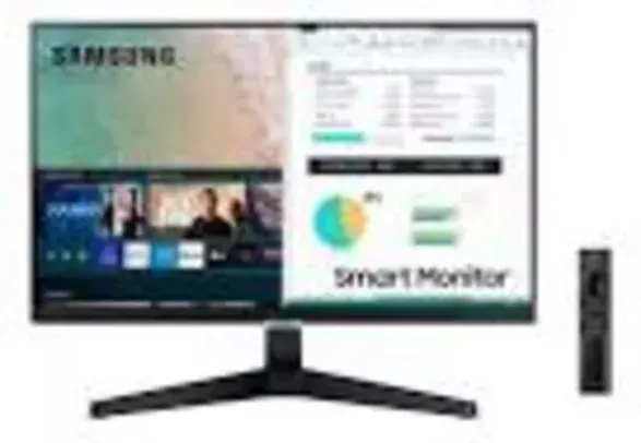 Smart Monitor Samsung 24" Fhd Plataforma Tizen Tap View Hdmi Bluetooth Hdr Preto Serie M5 - Ls24am506nlmzd