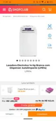 Lavadora Electrolux 14 Kg Dispenser Autolimpante (LPR14) | R$1.282