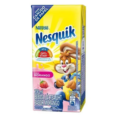 [APPL/ 6 Unid/ Ame SC R$ 0,70] Bebida Láctea Nestlé Nesquik Morango 200ml