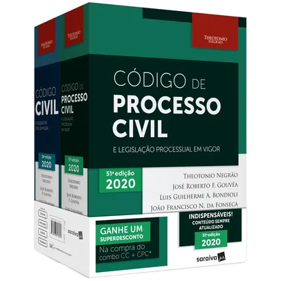 Livro - Combo Código Civil e Legislação Civil em Vigor + Código de Processo Civil 2020 | R$308