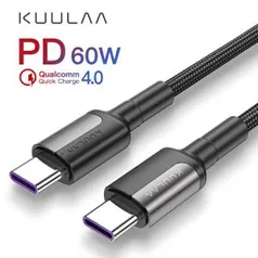 Cabo flexível USB tipo C KUULAA com suporte até 60W - R$16