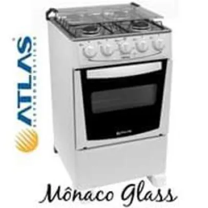 Fogão 4 Bocas Mônaco Glass Acendimento Automático Branco Bivolt - Atlas  279,90