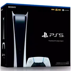 [AME 3519,12] Console PlayStation 5 Digital Edition Branco + Controle Sem Fio Dualsense Branco