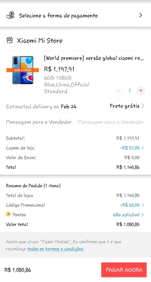 Imagem na descrição da promoção