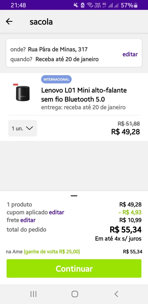 Imagem na descrição da promoção