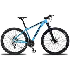 Bicicleta 27 Marchas Freio Hidráulico Dropp Aluminum Aro 29 Câmbio Traseiro Shimano Acera - Azul e Preto