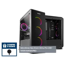 Gabinete NOX TGF RGB Vidro 4 Fans + Brinde Microfone Nox Krom Kimu Pro