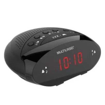 Rádio Relógio Multilaser SP352 FM 3W Preto R$ 48