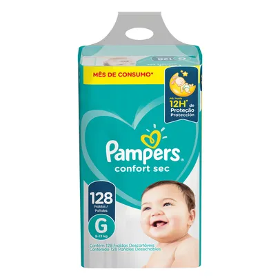 Fralda Pampers Confort Sec G Pacote 128 Unidades (50% na 2ª unidade)