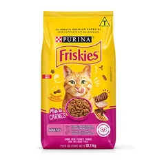 [R$107 REC] Nestlé Purina Friskies, 10,1 Kg, Ração Seca Para Gatos Adultos Mix De Carnes