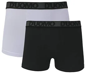 Kit 2 Cuecas Boxer Algodão, Duomo, Masculino, Branco/Preto, G