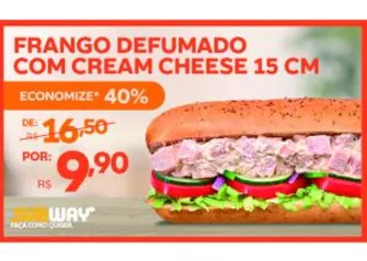 [Apenas RS] Frango Defumado Cream Cheese 15cm por R$9,90 | Subway