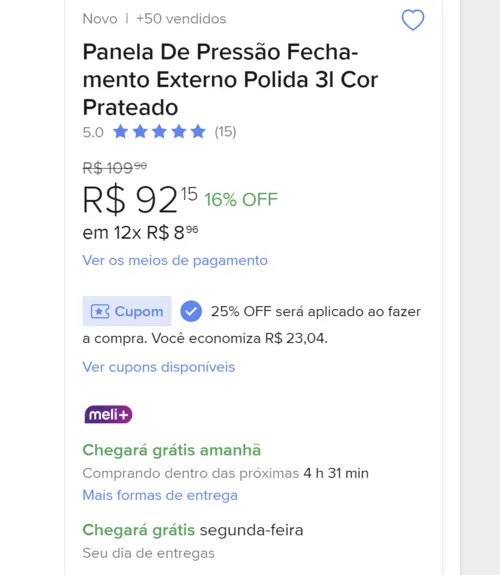 Imagem na descrição da promoção