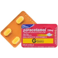 Paracetamol 750 mg 4 Comp - R$0,84