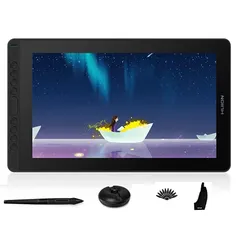 HUION Kamvas 16 Pen Display Monitor de Desenho Gráfico Totalmente Laminado Caneta Sem Bateria e 10 Teclas de Atalho, 40 cm