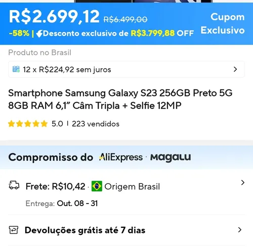 Imagem na descrição da promoção