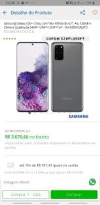 [APP] Galaxy S20 Plus | R$ 3377