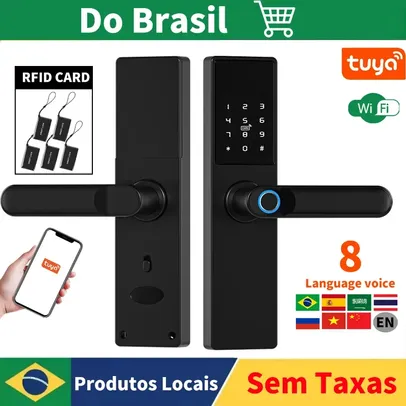 [BR/SEM TAXA] Digital Smart Fechadura Digital, Tuya, Wi Fi App, desbloqueio remoto, Keyless, impressão digital, RH05