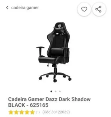 Saindo por R$ 786: Cadeira Gamer Dazz Dark Shadow BLACK - 625165 | R$786 | Pelando