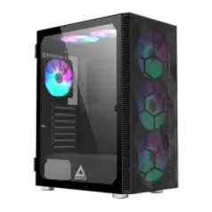 Gabinete Gamer Montech x3 MESH, Mid Tower, Black, ATX, 6 Fans Rainbow, Vidro Temperado