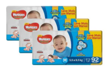 Fralda Huggies Turma da Mônica Tripla Proteção M - Kit com 276 Unidades R$138