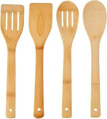 [ PRIME] Kit 4 Utensilios De Bambu Quadrifoglio Bambu | R$ 13