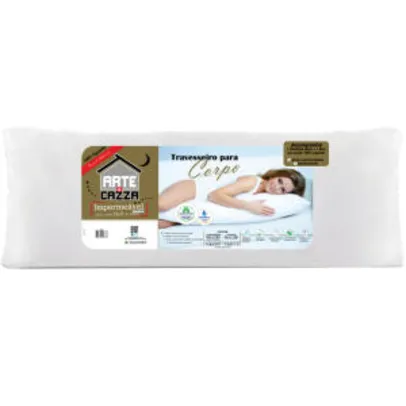 Travesseiro para o Corpo Arte & Cazza em Poliéster 200 Fios com Fronha 40 x 130 cm - Branco - R$ 26