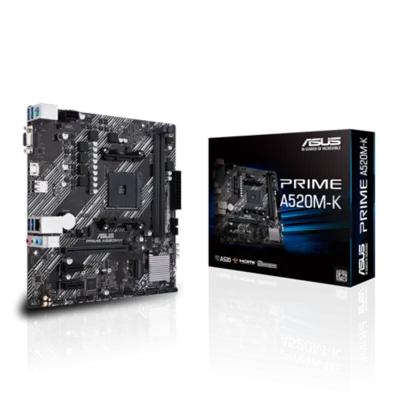 Placa Mãe ASUS Prime A520M-K, Chipset A520, AMD AM4, mATX, DDR4, 90MB1500-M0EAY0 | R$ 289