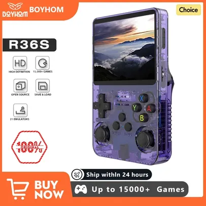 [Taxa Inclusa/GPAY] Console de Jogos Portátil R36S Tela IPS 3,5 " Com 21 Emuladores #Aliexpress🇨🇳