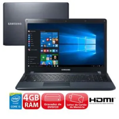 [Retirada em Loja] Notebook Samsung Essentials E33 com i3, 4GB, 1TB, LED 15.6" e Windows 10 - R$1.299,00