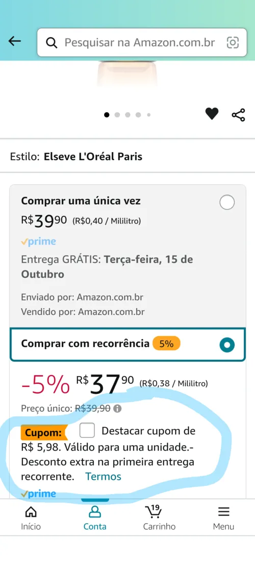 Imagem na descrição da promoção