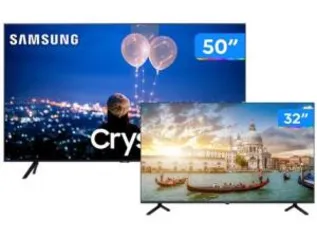 Combo Smart TV Crystal UHD 4K LED 50” Samsung - 50TU8000 Wi-Fi + Smart TV HD D-LED 32” Philco