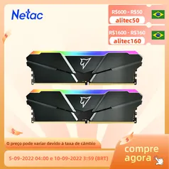 Memória RAM RGB Netac 2x8GB 3600mhz