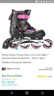 Patins Gonew Flexx 2.0 ABEC 7 - R$131