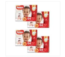 Kit de Fraldas Huggies Hiper Supreme Care G 256 unidades