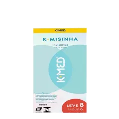 (Leve 2 pague 1 - Duas caixas por R$9,99) Preservativo Masculino K-Med K-Misinha Lubrificado Invisível Mais Fina 8 Unidades