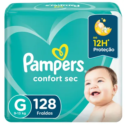  Passe o mouse para ampliar a imagem Fralda Pampers Confort Sec G 128 Unidades