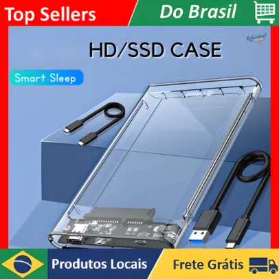 [BR/Moedas] Case Para SSD SATA De Disco Rígido Com Design Transparente