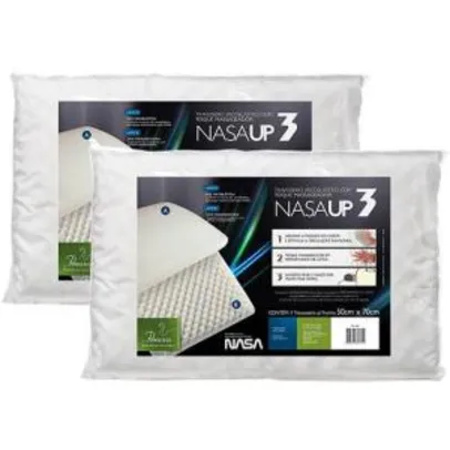 Travesseiro Fibrasca Nasa UP3 Visco - Branco - 2 Travesseiros | R$59