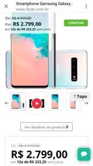 Galaxy S10 em 12x sem juros