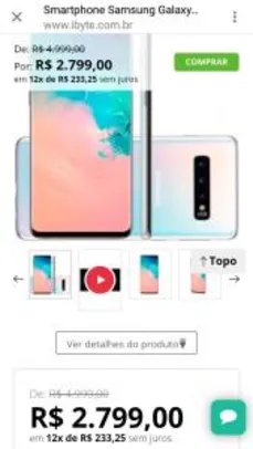 Galaxy S10 em 12x sem juros