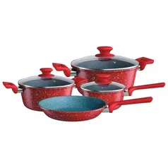 [AME SC 264] Jogo de Panelas Colorstone Vermelho 4 Peças - Euro Home