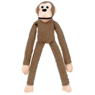 Brinquedo Mordedor Pelucia Pet Macaco Gd Marrom Jambo